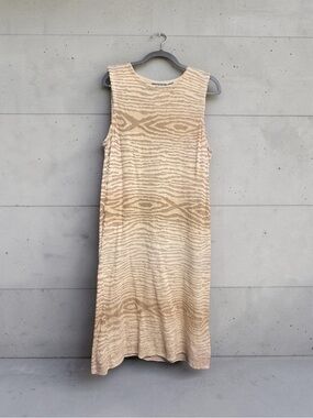 Ralph Lauren Sleeveless Beige Patterned Midi Dress